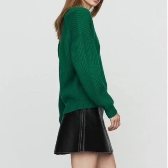 Maje Ribbed Knit V Neck Sweater sz S - Picture 2 of 15